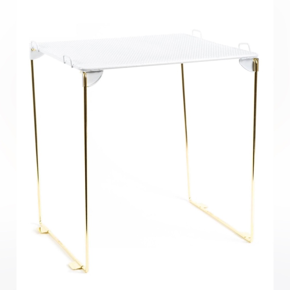 White and gold foldable Locker storage shelf